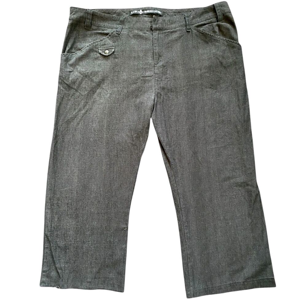 Vintage Y2K Lip Service Crop Jeans Pants Black Plaid Goth Grunge Men 44 Skater